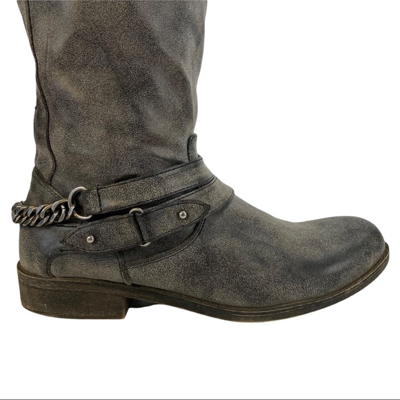 Madden Girl Charcoal Caanyon Boots Knee High - Picture 5 of 14